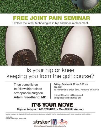 Free Joint Pain Seminar! Top Golf Katy Friday, October 3rd at 6:00PM